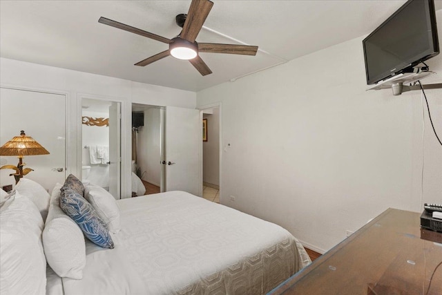 bedroom with ceiling fan