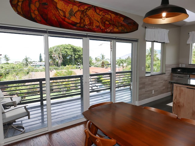 dining room featuring dark wood-type flooring