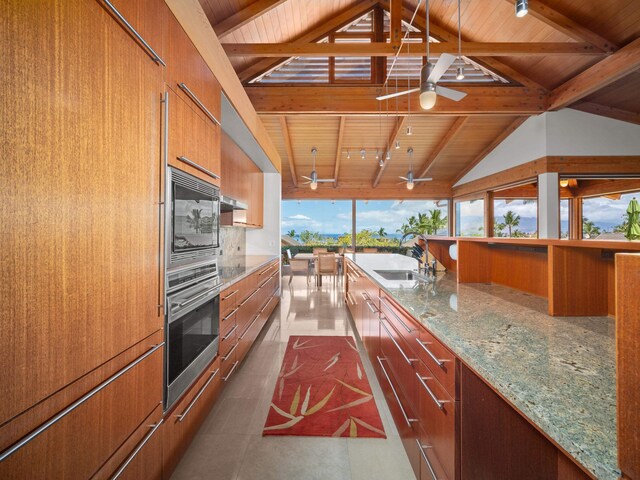 3100 Wailea Alanui Dr Unit 12, Kihei, HI 96753 - view of community with wood ceiling, a ceiling fan, and area for grilling