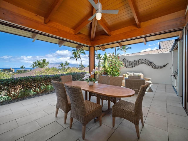 3100 Wailea Alanui Dr Unit 12, Kihei, HI 96753 - view of patio / terrace featuring ceiling fan and outdoor dining area
