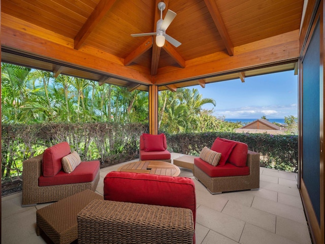 3100 Wailea Alanui Dr Unit 12, Kihei, HI 96753 - view of patio with ceiling fan and an outdoor living space