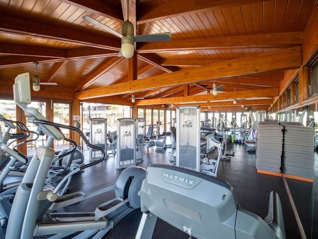 3100 Wailea Alanui Dr Unit 12, Kihei, HI 96753 - gym featuring ceiling fan and wood ceiling