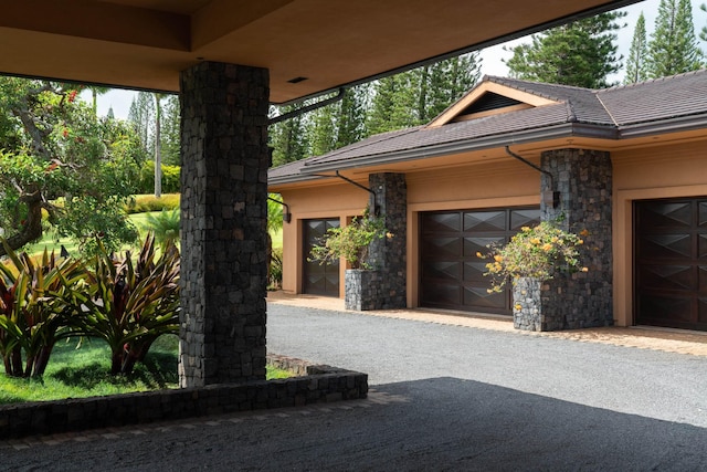 view of front of home with a garage