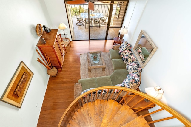interior space with wood finished floors