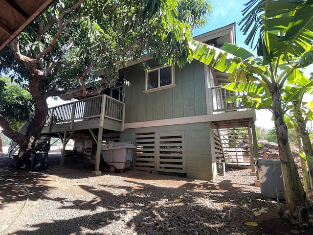 view of home's exterior with a deck