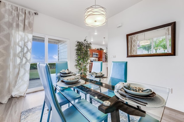 dining area featuring hardwood / wood-style flooring