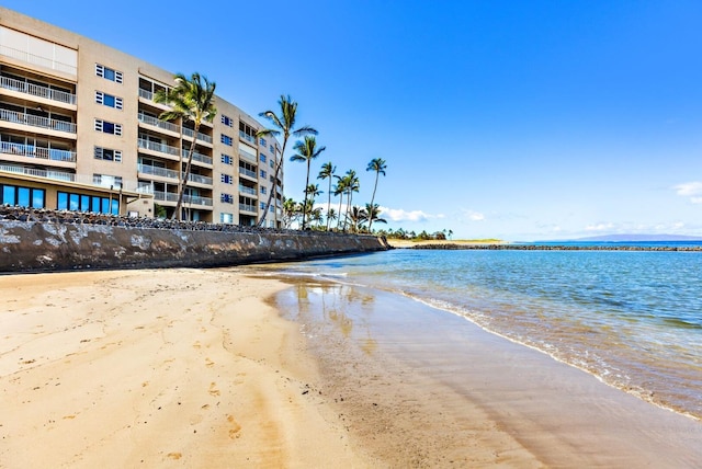 water view with a view of the beach