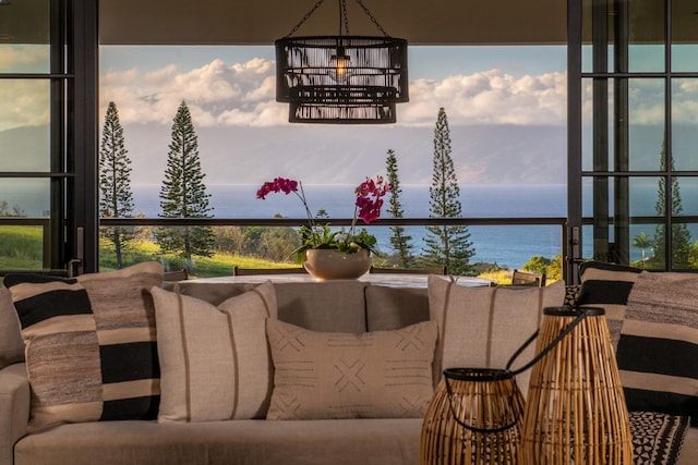 balcony with a water view