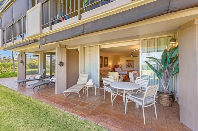 view of patio with a balcony