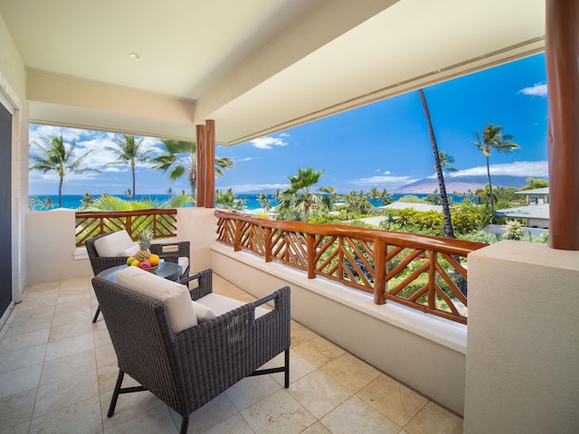 balcony with a water view