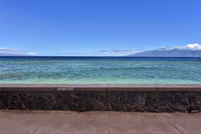 property view of water featuring a view of the beach