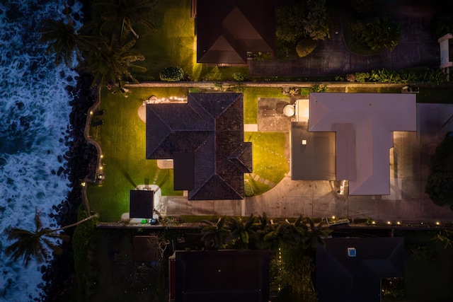 view of aerial view at twilight