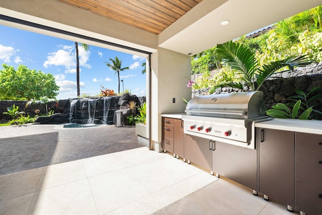 view of patio with area for grilling