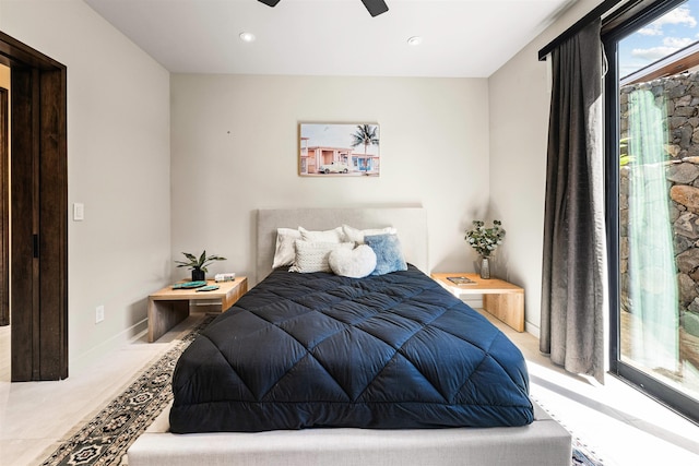 bedroom with ceiling fan