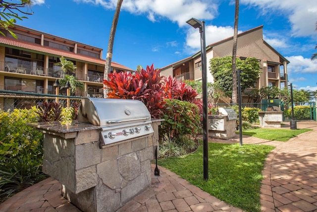 view of patio featuring a grill and area for grilling