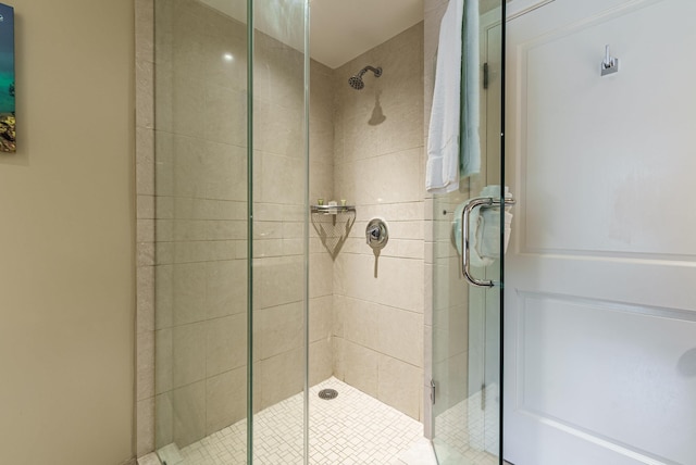 bathroom featuring walk in shower