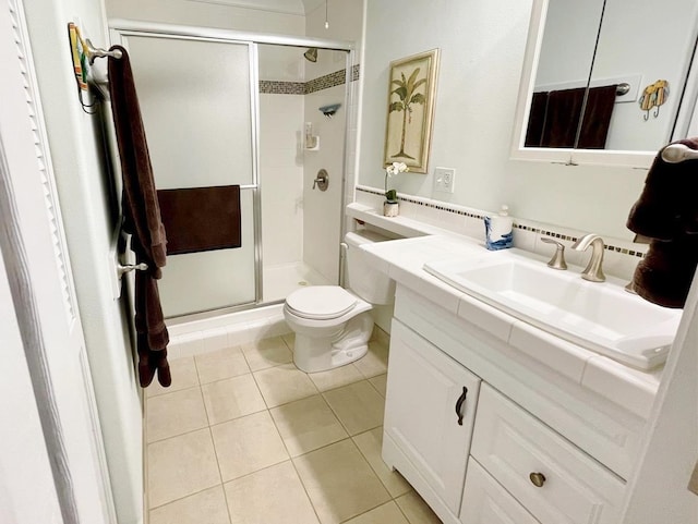 7146 Kamehameha V Hwy Unit 207C, Kaunakakai, HI 96748 - full bathroom featuring a shower stall, vanity, tile patterned floors, and toilet