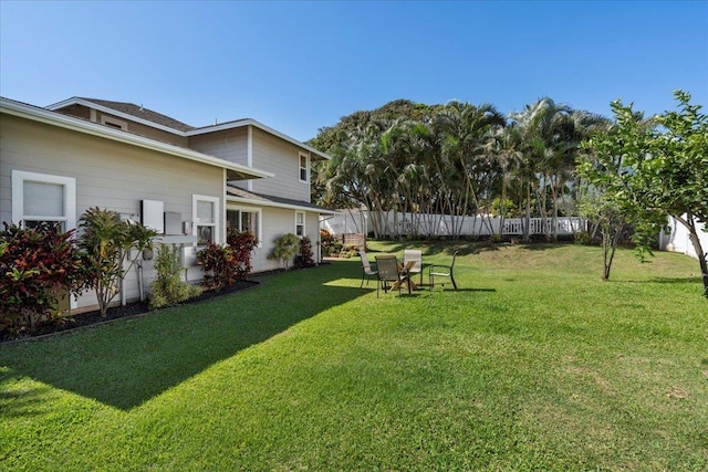 view of yard with fence