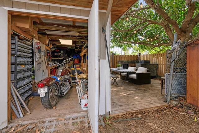 exterior space featuring a wooden deck