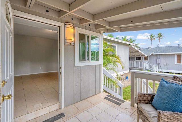 balcony with a patio