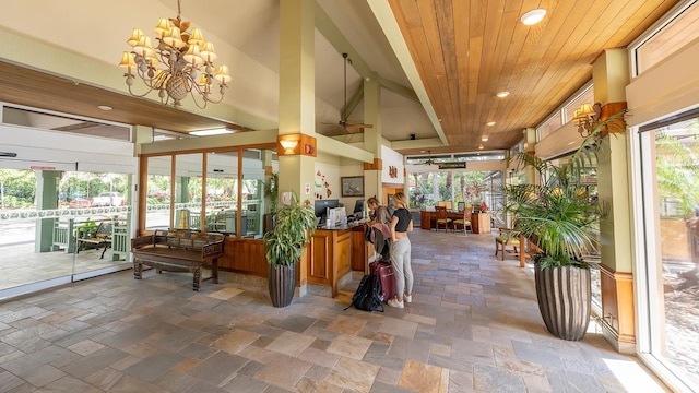 110 Kaanapali Shores Pl Unit 513, Lahaina, HI 96761 - community lobby featuring wood ceiling and recessed lighting