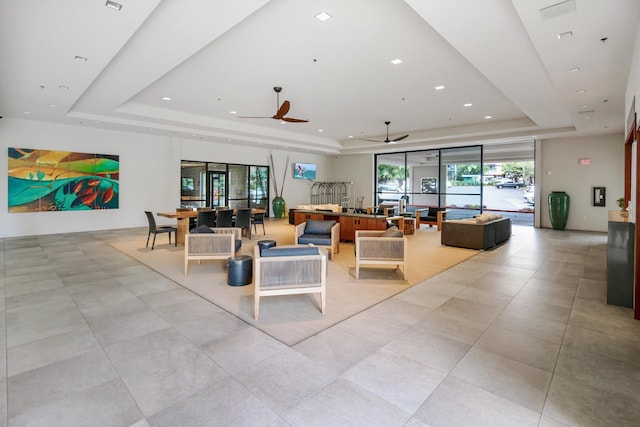 building lobby with recessed lighting