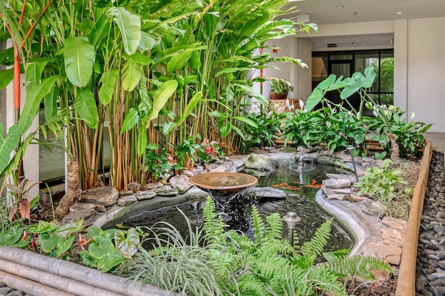 exterior view of a small pond