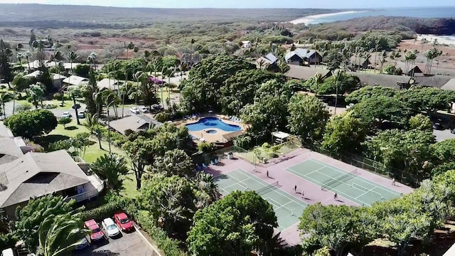 drone / aerial view with a residential view