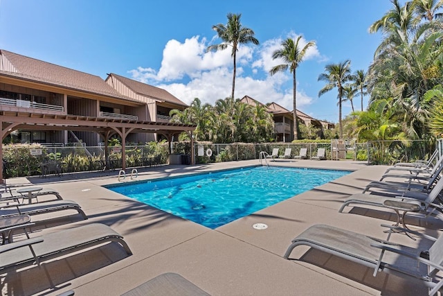 view of pool with a patio area