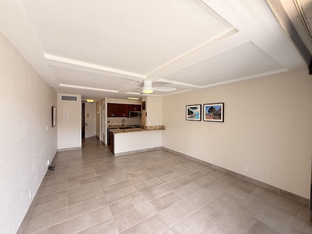 475 Front St Unit 308, Lahaina, HI 96761 - unfurnished living room with ceiling fan and light tile patterned floors