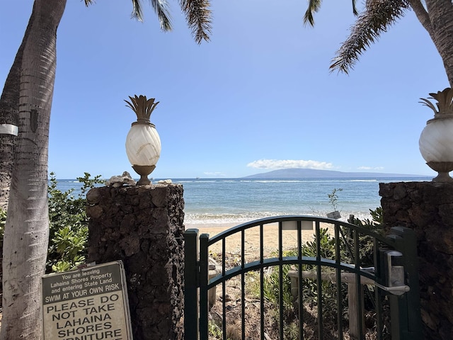 475 Front St Unit 308, Lahaina, HI 96761 - water view with a gate and local beach