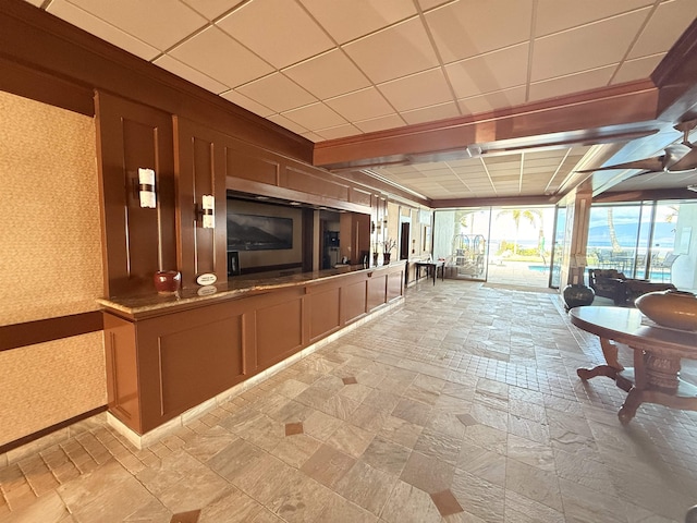 475 Front St Unit 308, Lahaina, HI 96761 - interior space with a drop ceiling and light stone finish flooring