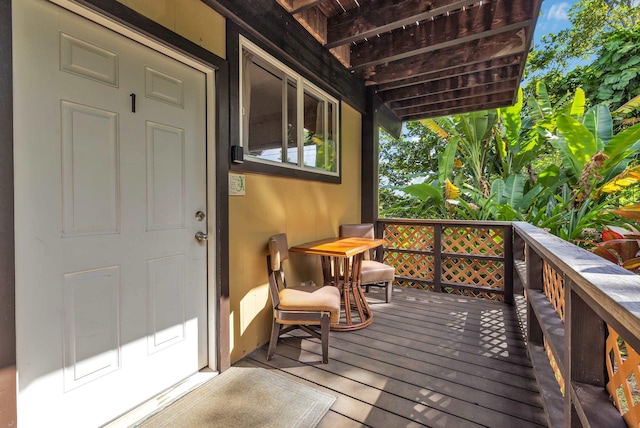 view of wooden deck