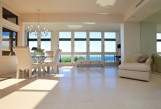 100 Ridge Rd Unit 1911-13, Lahaina, HI 96761 - dining space with a chandelier and tile patterned flooring
