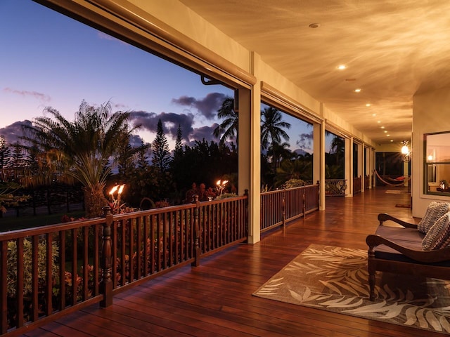 view of deck at dusk