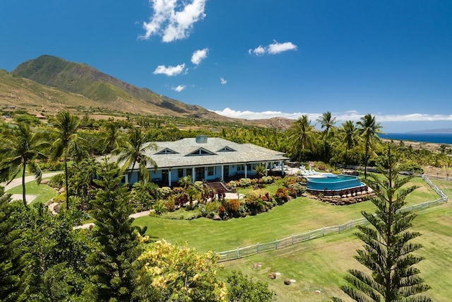 exterior space with a mountain view