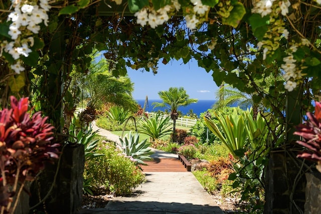 view of property's community featuring a water view