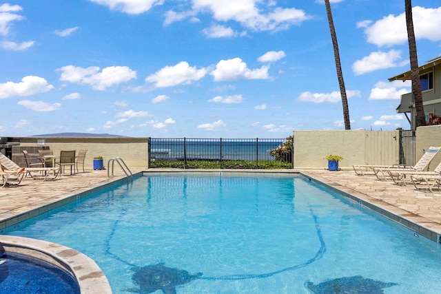 view of pool featuring a patio