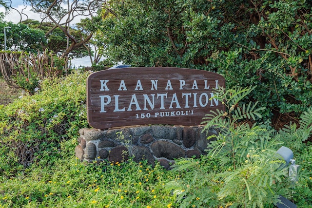 view of community sign