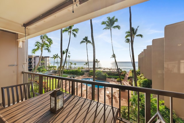 balcony with a water view