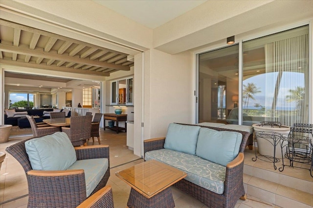 view of patio with an outdoor hangout area