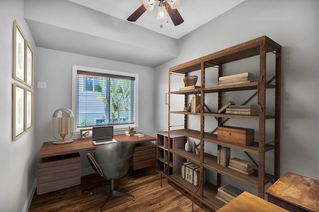 207 Kahana Ridge Dr Unit 132, Lahaina, HI 96761 - office space featuring wood finished floors, ceiling fan, and baseboards