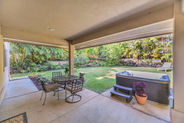 207 Kahana Ridge Dr Unit 132, Lahaina, HI 96761 - view of patio with a hot tub and outdoor dining area