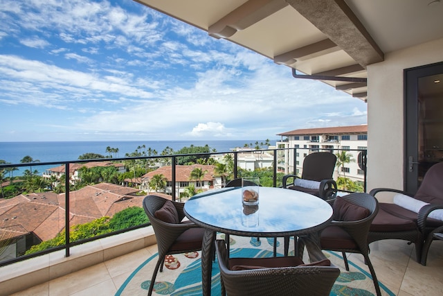 balcony with a water view