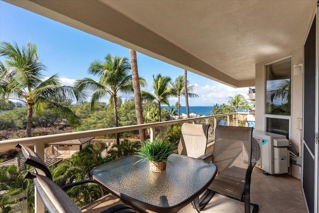 balcony with a water view