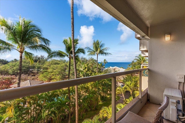 balcony with a water view