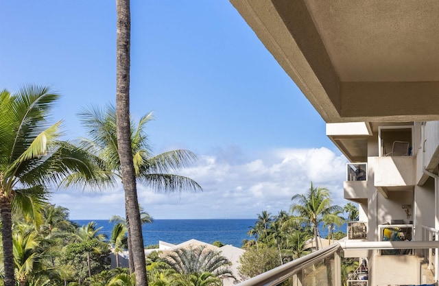 balcony with a water view