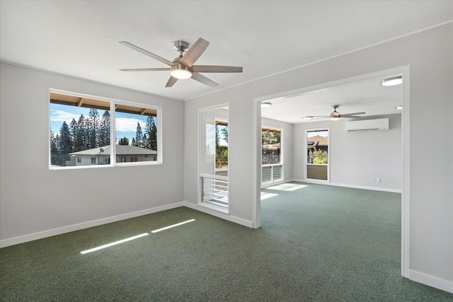 185 Hololani St, Pukalani, HI 96768 - spare room with ceiling fan, a wall unit AC, plenty of natural light, and carpet floors