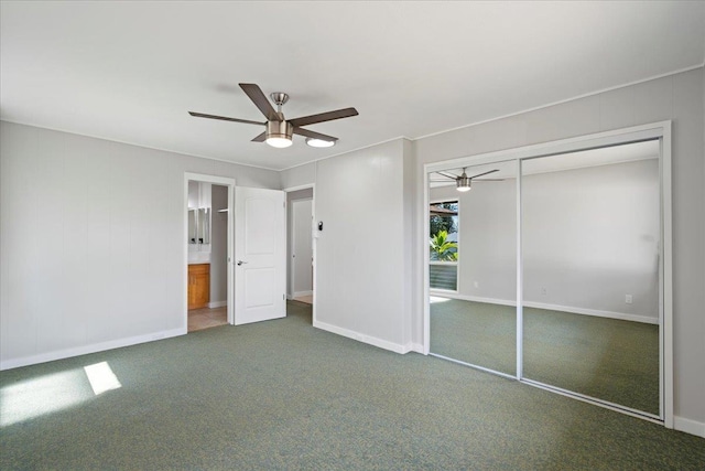 185 Hololani St, Pukalani, HI 96768 - unfurnished bedroom with carpet flooring, baseboards, a closet, and ceiling fan