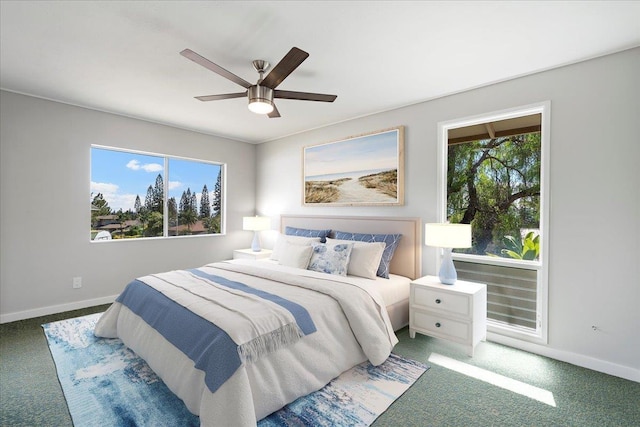185 Hololani St, Pukalani, HI 96768 - bedroom with baseboards, carpet flooring, and ceiling fan